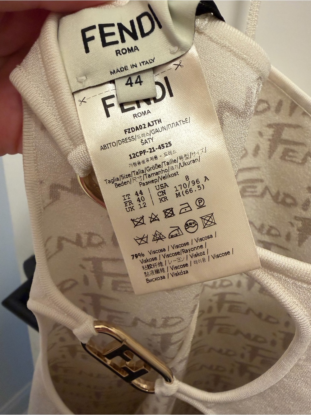 Fendi Cream Spaghetti Strap Mini Dress - Picture 5 of 5